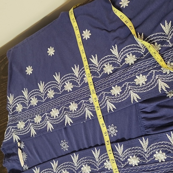 Soft Surroundings Katan Tunic Embroidery Open Front Boheimain - Picture 6 of 10